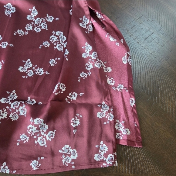 Burgundy Floral Midi Dress Size 3X New  Formal Chic Modern Boho - Picture 7 of 10
